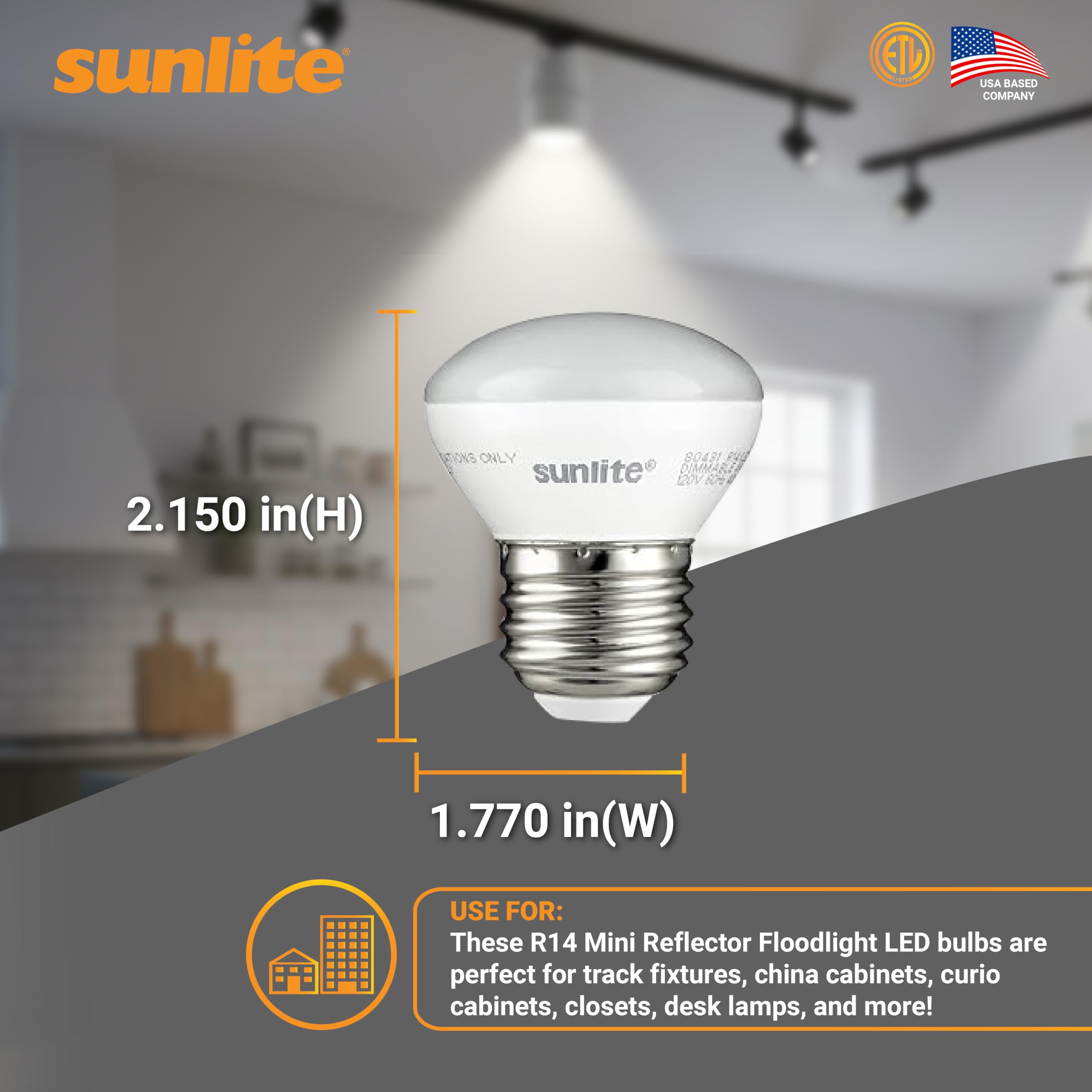Amazon.com: Sunlite LED R14 Mini Flood Light Bulbs, 4 Watts (25W